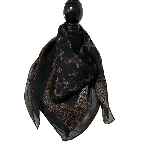 Vintage Black and brown scarf - Picture 1 of 8